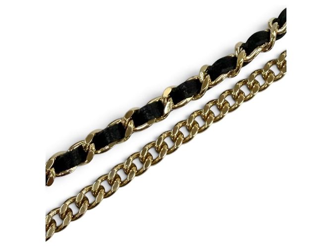 Collana a catena Chanel Coco Mark in pelle con stella e quadrifoglio Nero D'oro - vista 6