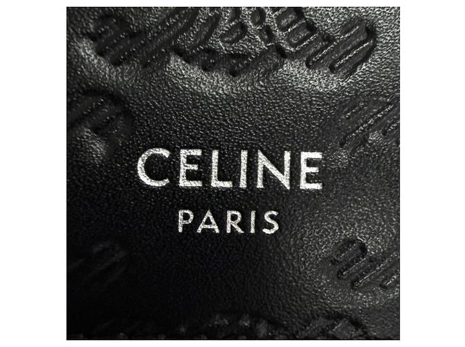 Céline Celine Calfskin Triomphe Embossed Bi-fold Wallet Black - view 7