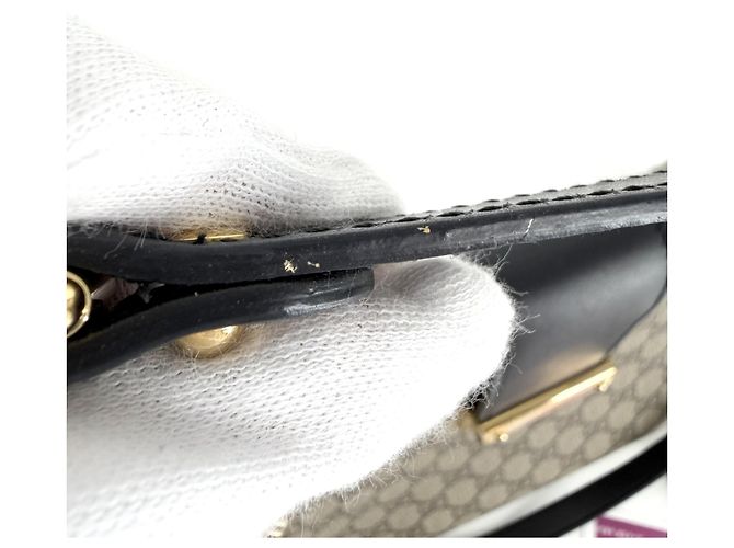 Borsa Tote Horsebit da donna Gucci Marrone Nero - vista 9