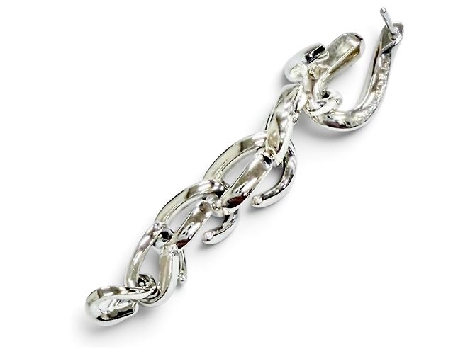 Tiffany & Co Orecchini a lobo Tiffany Forge Drop Link in argento - vista 4