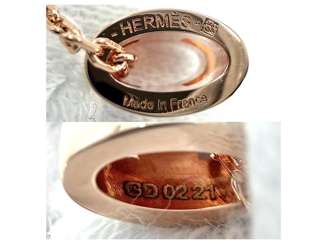 Hermès Collana Hermes Pop H Mini D'oro Bianco sporco - vista 3