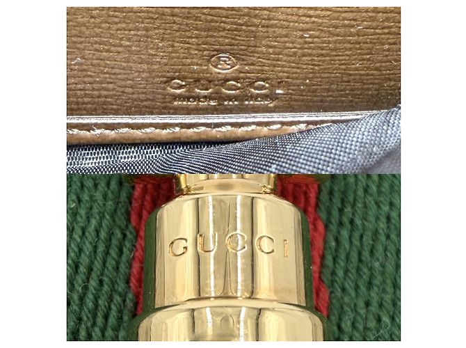 Portafoglio a Spalla con Catena Gucci Marrone Beige - vista 6