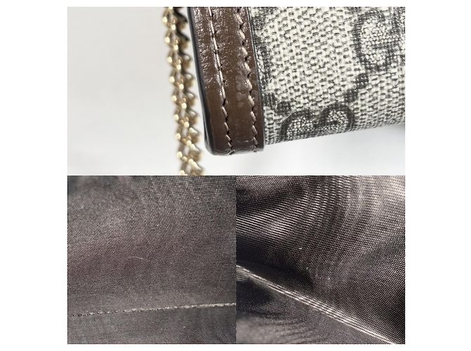 Portafoglio a Spalla con Catena Gucci Marrone Beige - vista 8