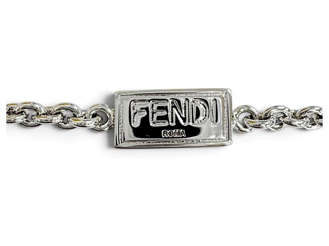 Bracciale a catena con cristalli Fendi Forever FF Logo Argento - vista 6