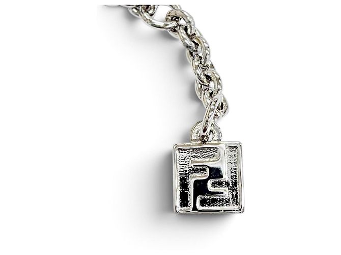 Bracciale a catena con cristalli Fendi Forever FF Logo Argento - vista 8