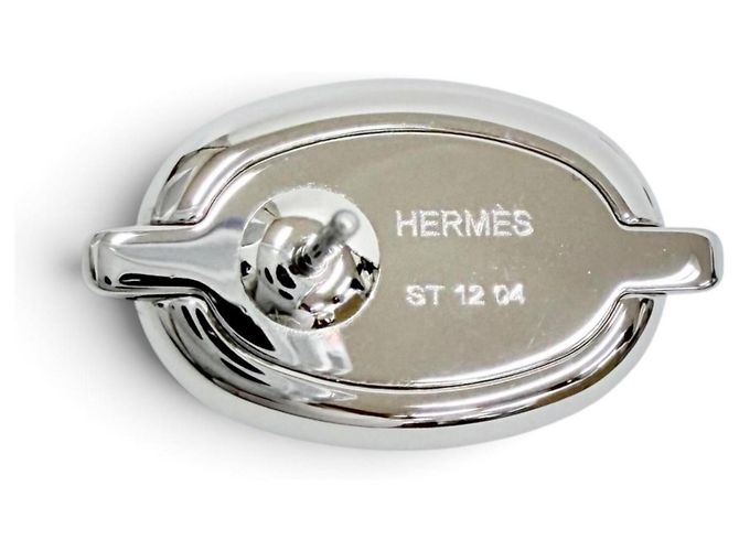 Hermès Orecchini Hermes Mini Maillon Silver Chaine d'Ancre Nero Argento - vista 8