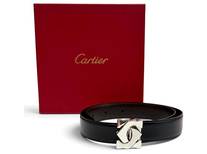 Cartier Ledergürtel mit Wendelboucle 2C Braun Schwarz - Ansicht 2