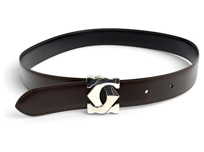 Cartier Ledergürtel mit Wendelboucle 2C Braun Schwarz - Ansicht 4