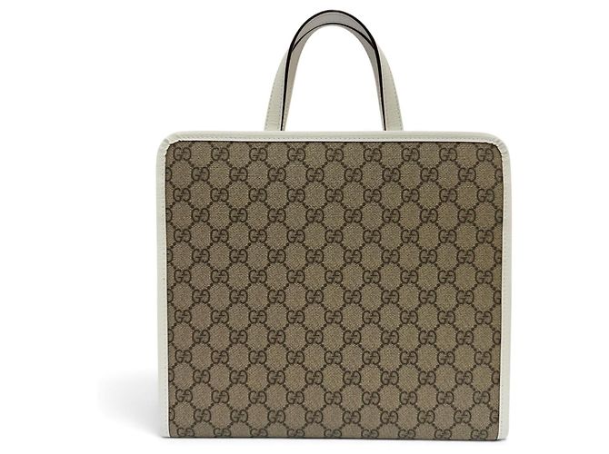 Borsa tote Gucci GG Supreme per bambini Bianco Rosso Beige - vista 3