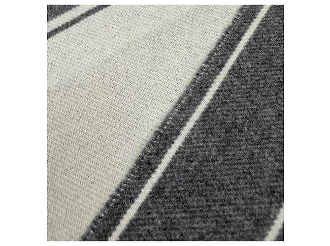 Hermès Stola Hermes Cle de H in cashmere e pelle Marrone - vista 4