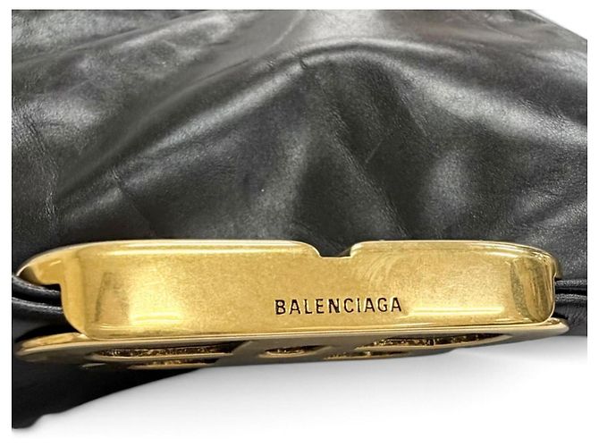 Balenciaga 787896 Monaco Leather Sling Bag Nero - vista 11