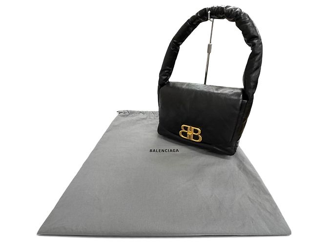 Balenciaga 787896 Monaco Leather Sling Bag Nero - vista 2