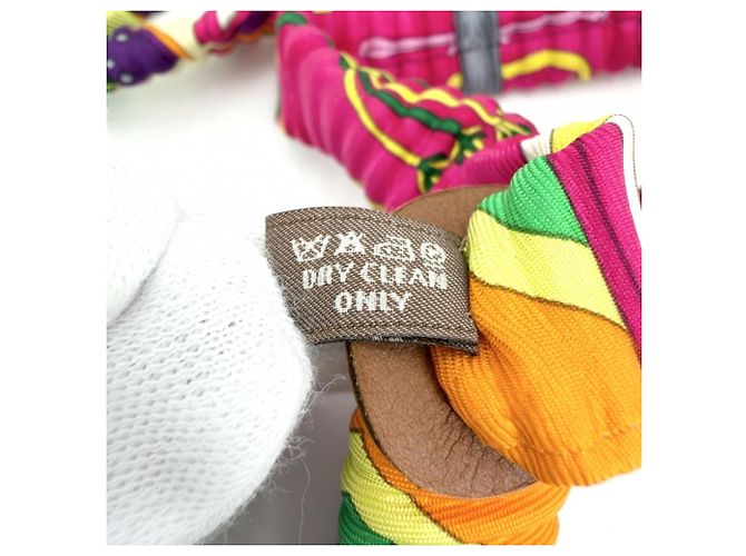 Hermès Collana in seta Hermes Petit H Multicolore - vista 4