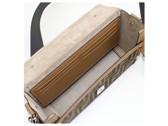 Baguette Borsa in jacquard marrone da uomo Fendi - vista 3