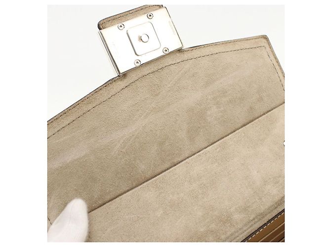 Baguette Borsa in jacquard marrone da uomo Fendi - vista 4