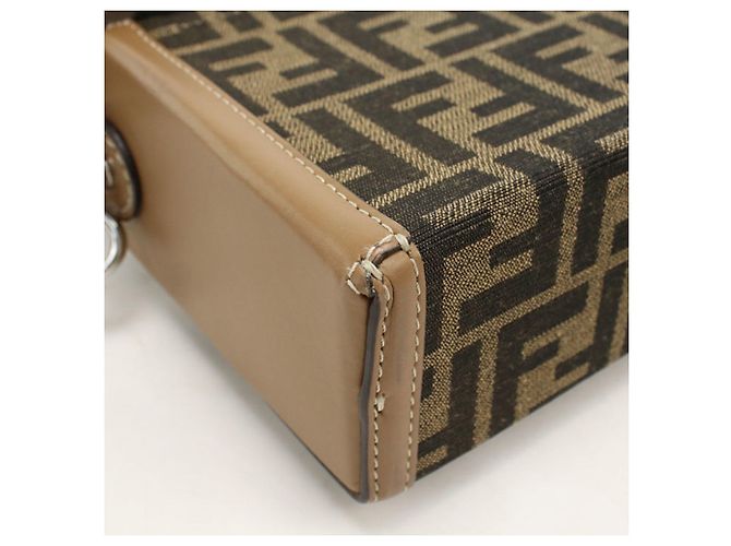 Baguette Borsa in jacquard marrone da uomo Fendi - vista 7