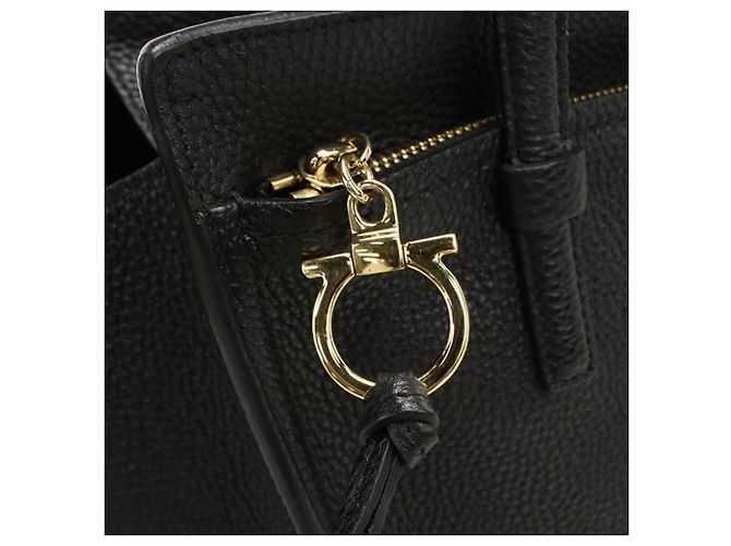 Borsa Tote Salvatore Ferragamo in pelle di vitello nera Nero - vista 7