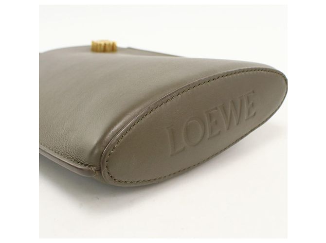 Borsa a tracolla Loewe in vitello kaki Cachi - vista 5