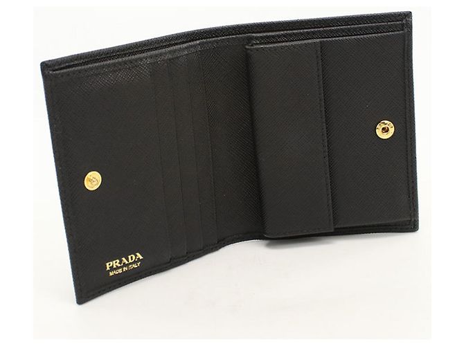 Portafoglio Bi-Fold Prada in pelle Saffiano nera Nero - vista 3