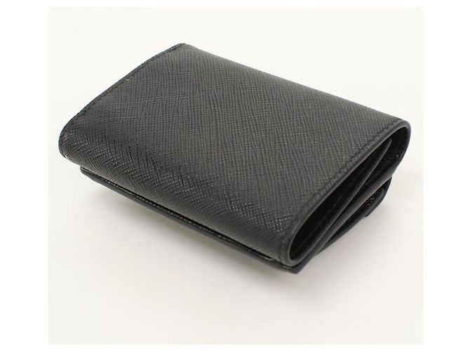 Portafoglio Prada tri-fold in pelle di vitello nera Nero - vista 2