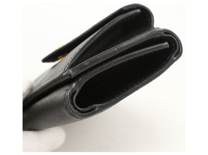 Portafoglio Prada tri-fold in pelle di vitello nera Nero - vista 6