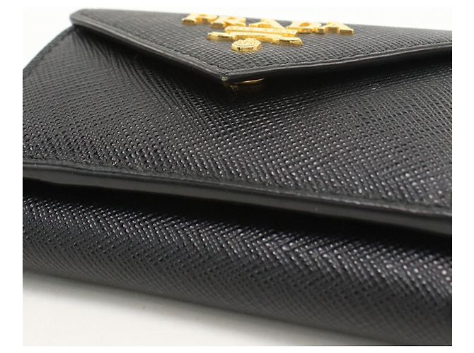 Portafoglio Prada tri-fold in pelle di vitello nera Nero - vista 7