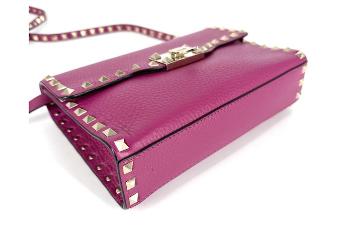Borsa a tracolla in pelle rosa Valentino Garavani - vista 3