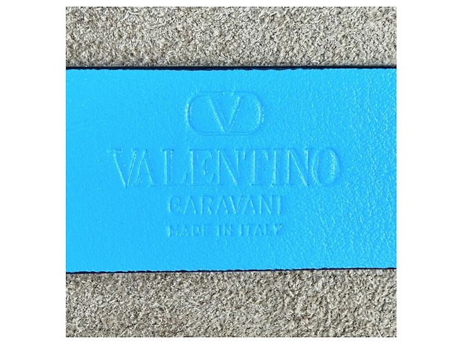Borsa Tote Valentino Garavani in pelle blu - vista 5