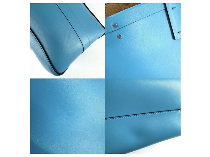 Borsa Tote Valentino Garavani in pelle blu - vista 6