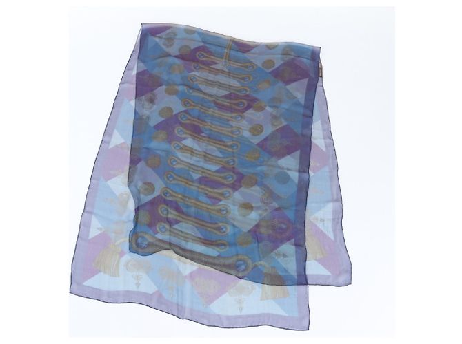 Foulard di seta blu Hermès - vista 2