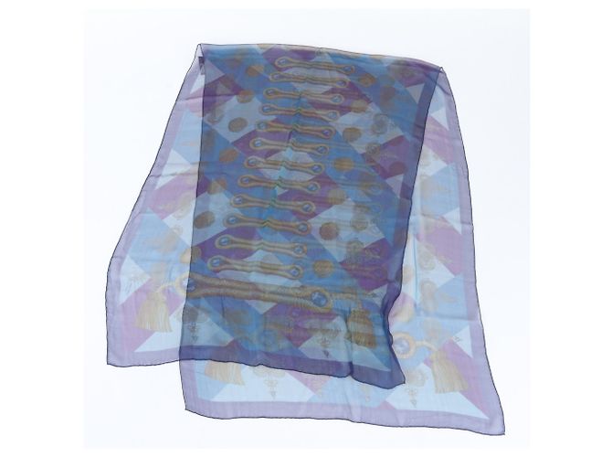 Foulard di seta blu Hermès - vista 3