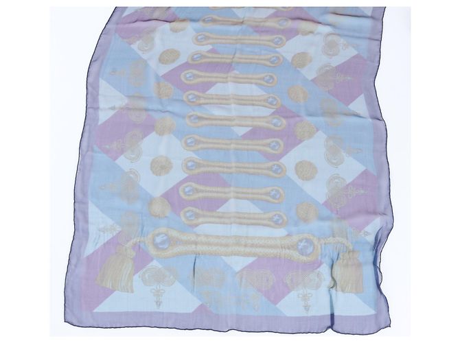 Foulard di seta blu Hermès - vista 4