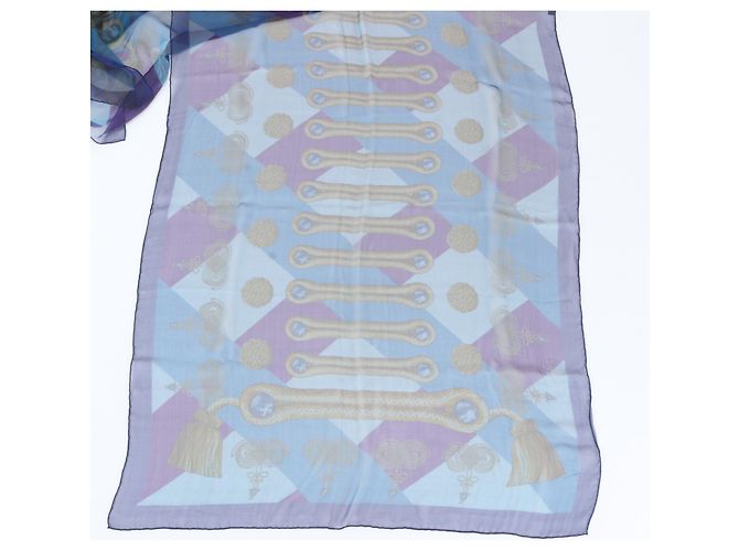 Foulard di seta blu Hermès - vista 5