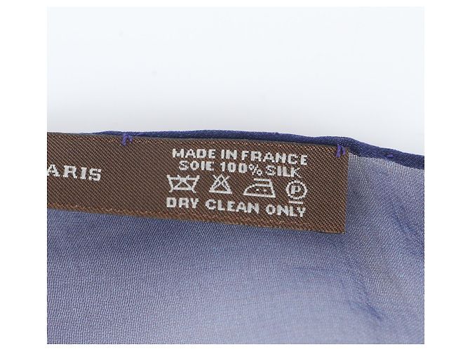 Foulard di seta blu Hermès - vista 7