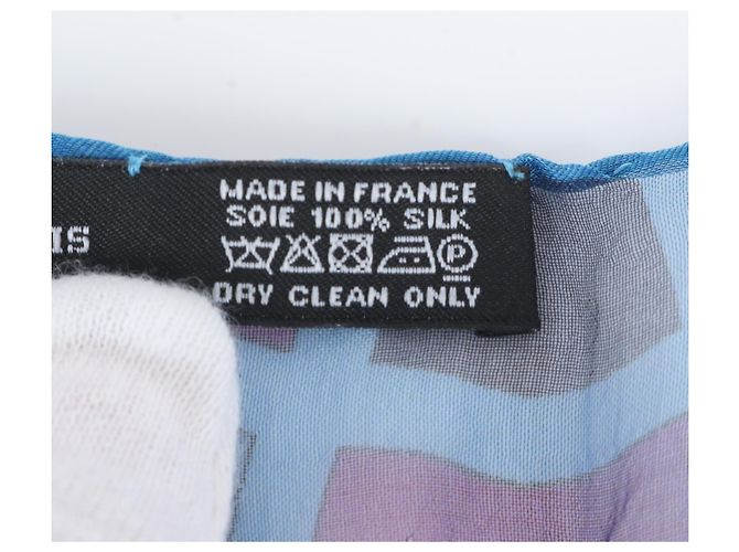 Hermès Foulard di seta blu Hermes - vista 10