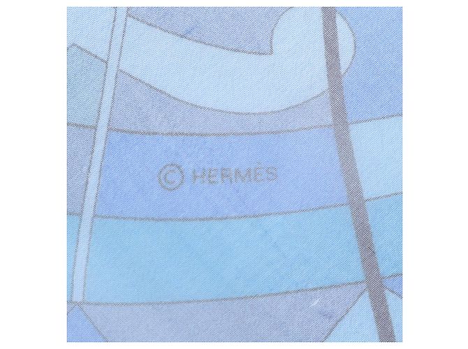 Hermès Foulard di seta blu Hermes - vista 11