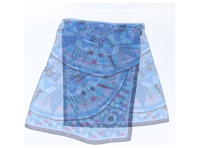 Hermès Foulard di seta blu Hermes - vista 2