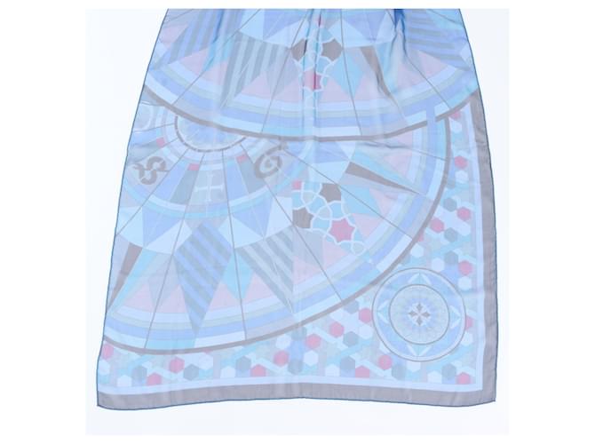 Hermès Foulard di seta blu Hermes - vista 4