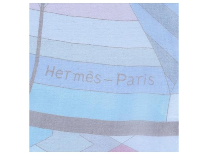 Hermès Foulard di seta blu Hermes - vista 8