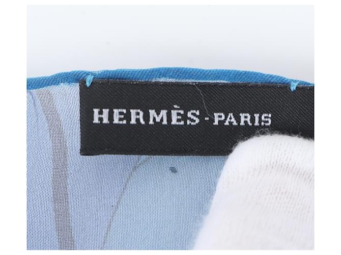 Hermès Foulard di seta blu Hermes - vista 9