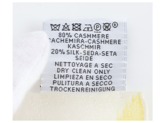 Hermès Hermes Carre Géant 140 Ikat H-Net Sciarpa in Cashmere e Seta Nero Rosa Bianco Verde Giallo - vista 8