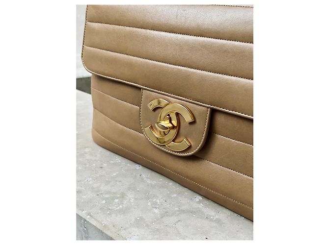 Borsa a tracolla Chanel Mademoiselle Horizontal Beige - vista 3