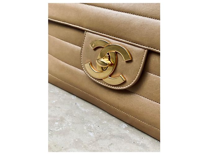 Borsa a tracolla Chanel Mademoiselle Horizontal Beige - vista 9