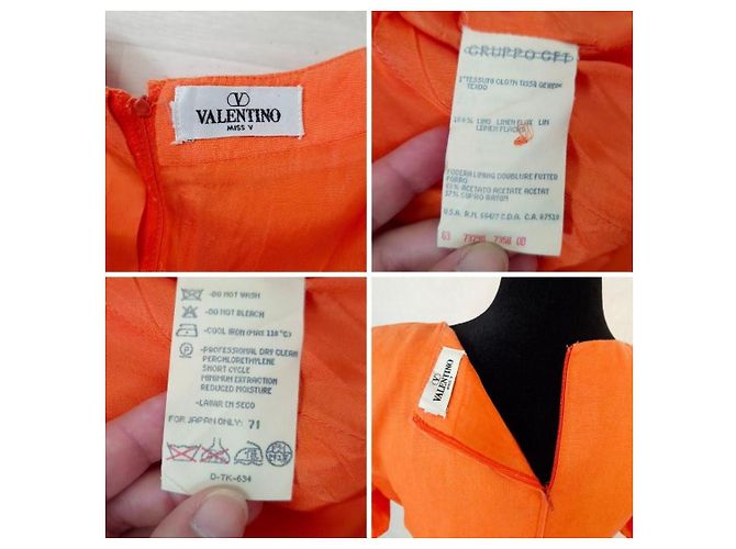 Valentino orange Leinenkleid 1990s - Ansicht 9