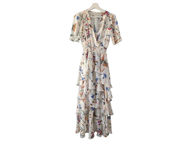 Maje Rufle Maxikleid mit Blumenprint Weiß Mehrfarben - Ansicht 2