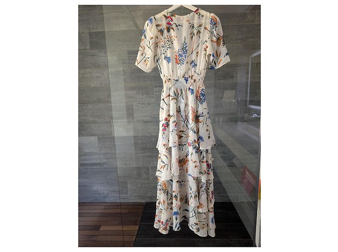 Maje Rufle Maxikleid mit Blumenprint Weiß Mehrfarben - Ansicht 4