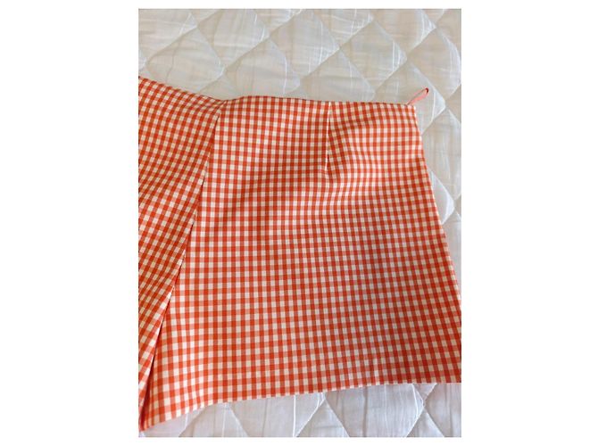 Zara karierter Skort in Orange-Weiß - Ansicht 4