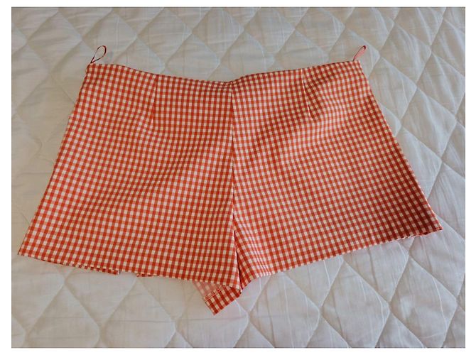 Zara karierter Skort in Orange-Weiß - Ansicht 9