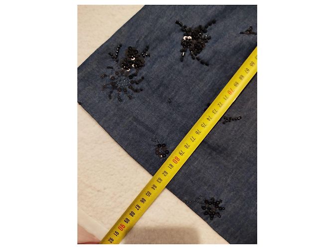 Zara Abito in denim blu con paillettes - vista 14