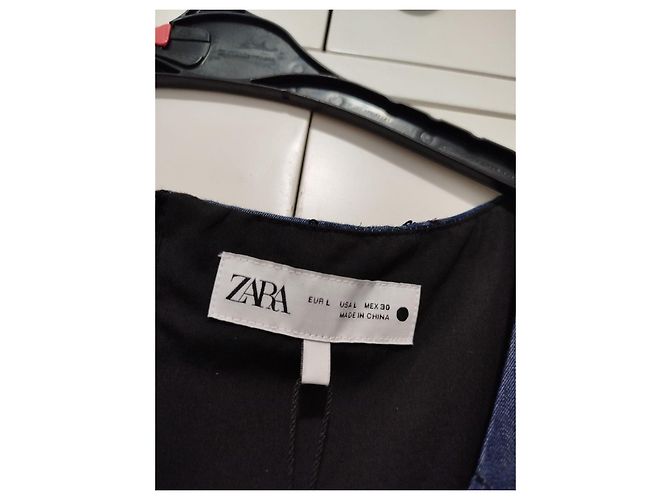 Zara Abito in denim blu con paillettes - vista 2